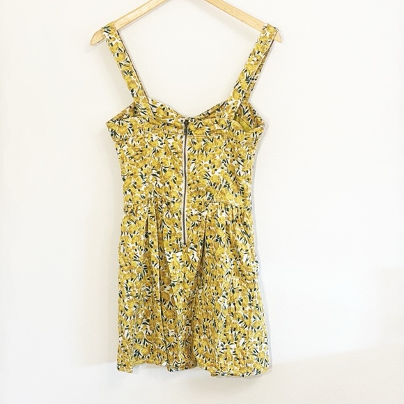 FREE PEOPLE Dandelion Yellow Mini Dress With Pockets Sleeveless Size Small - Picture 5 of 9